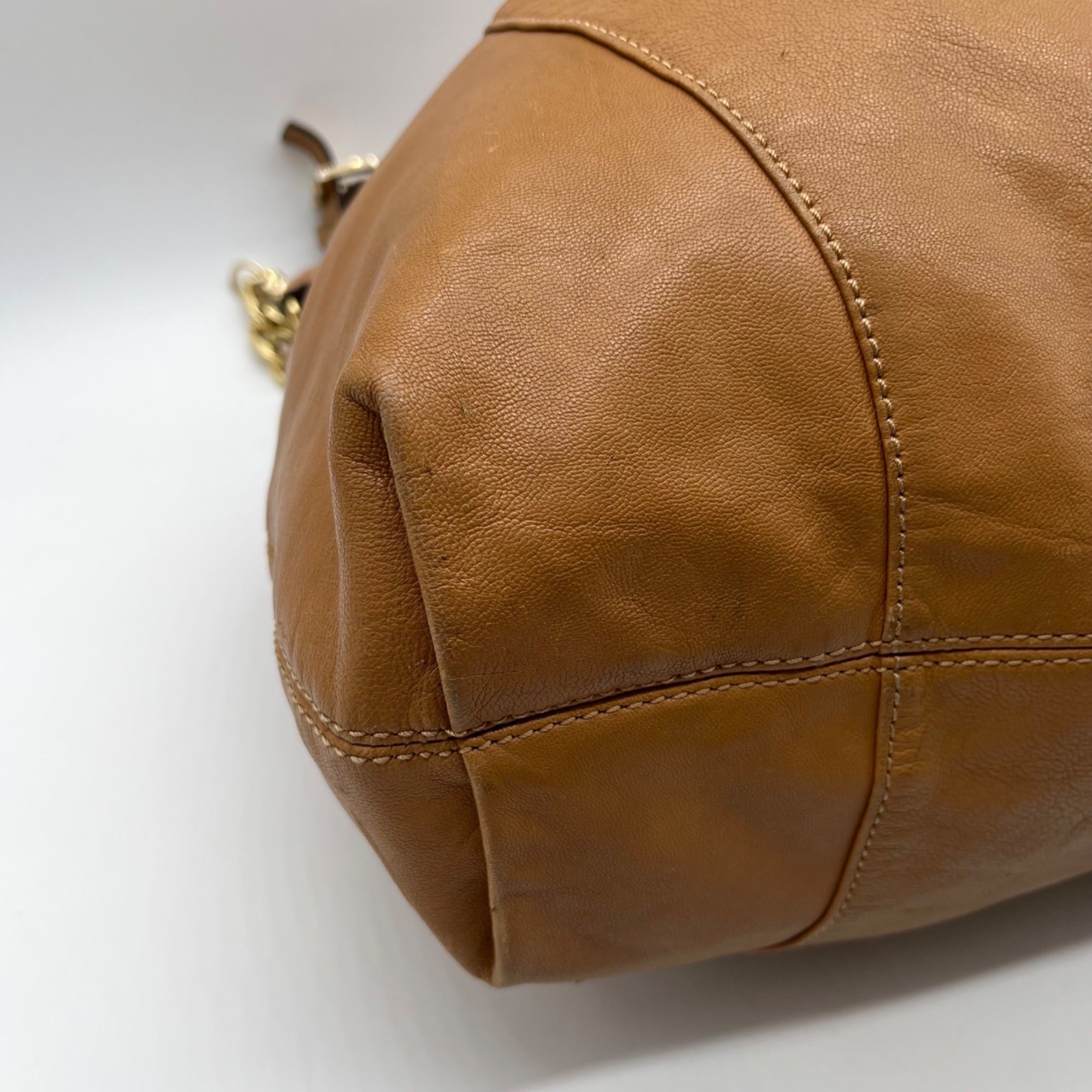 Michael Kors Brown Pebbled Leather Slouchy Shoulder Bag