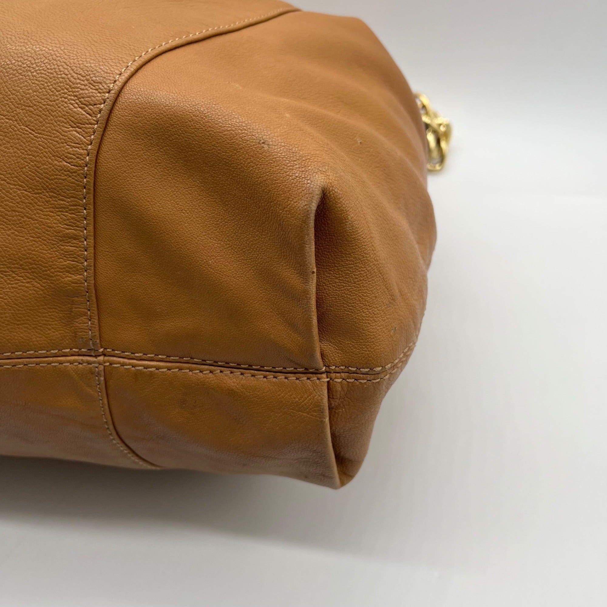 Michael Kors Brown Pebbled Leather Slouchy Shoulder Bag
