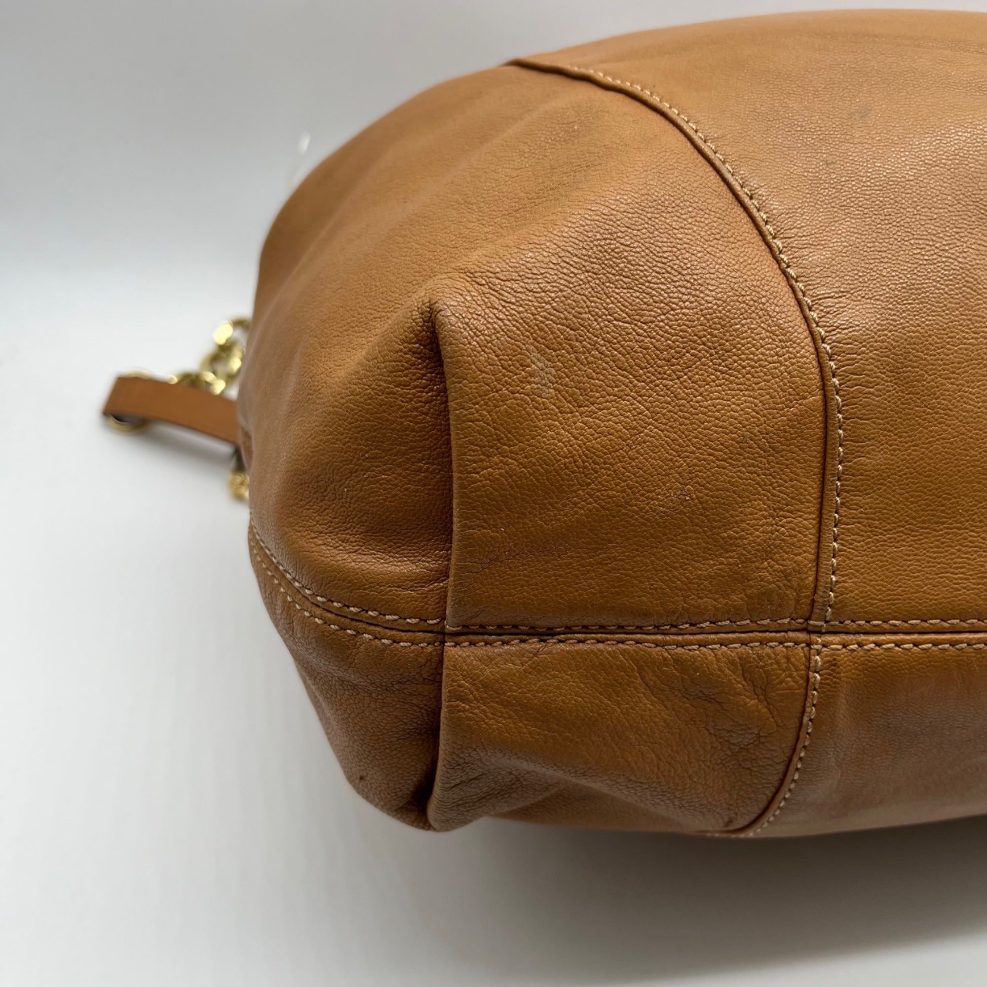 Michael Kors Brown Pebbled Leather Slouchy Shoulder Bag
