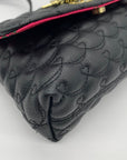 Betsy Johnson Black Quilted Hearts Design Shoulder Bag