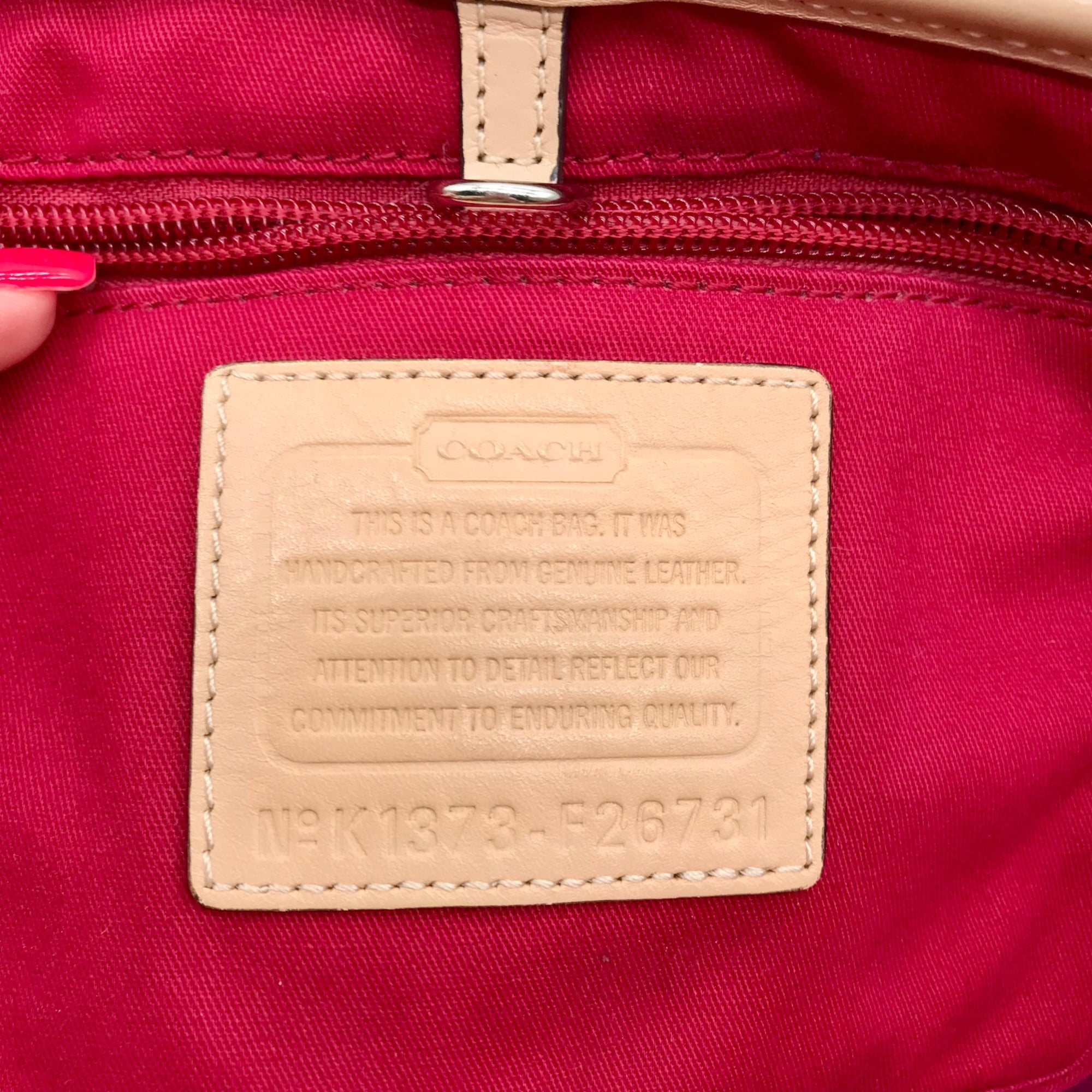 Coach Pink &amp; Tan Leather Park Metro Convertible Tote F26731