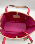 Coach Pink & Tan Leather Park Metro Convertible Tote F26731