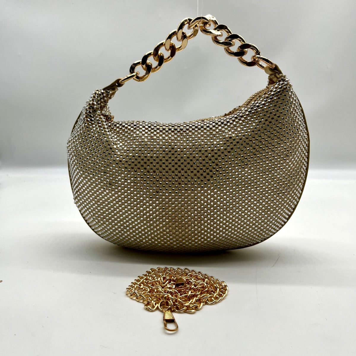 Nina Gold Mesh Mini Bag With Pouch