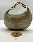 Nina Gold Mesh Mini Bag With Pouch
