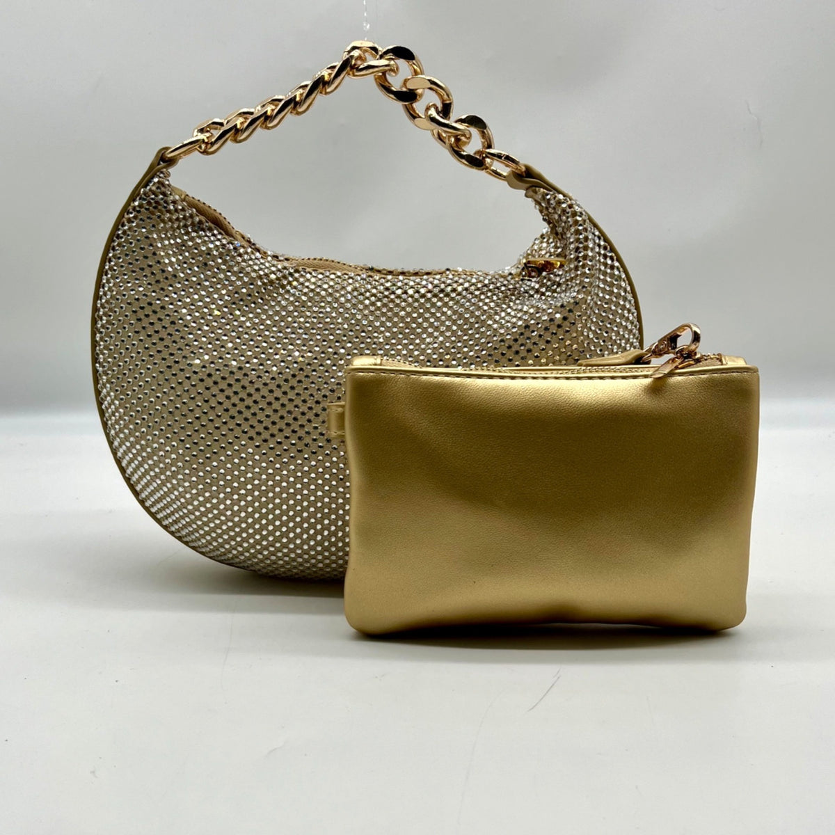 Nina Gold Mesh Mini Bag With Pouch