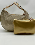 Nina Gold Mesh Mini Bag With Pouch