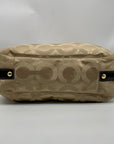 Coach Madison Beige Signature Op Art Sateen Maggie Hobo Shoulder Bag