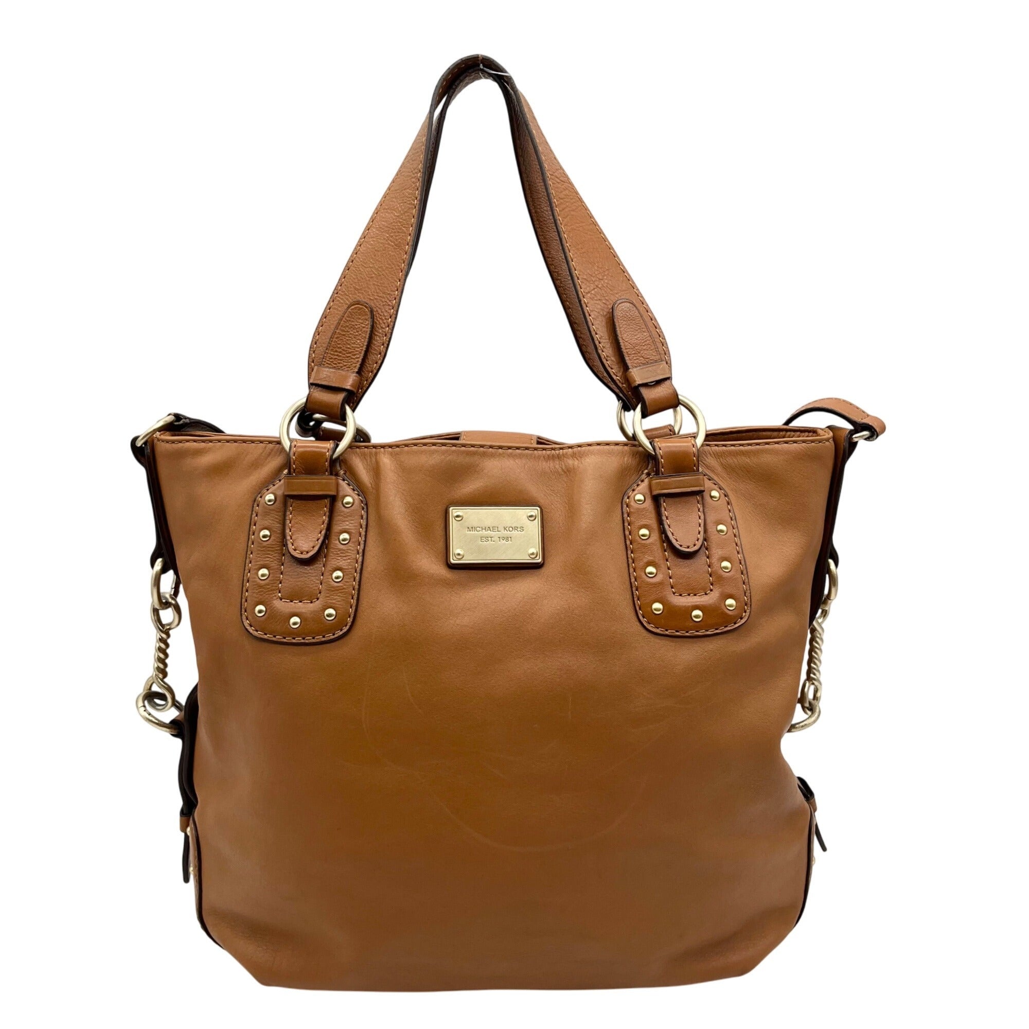 Michael Kors Brown Leather Big Valley North South Tote