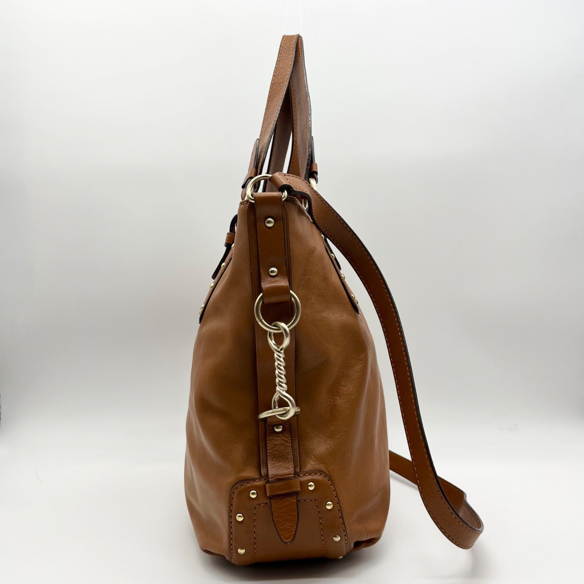Michael Kors Brown Leather Big Valley North South Tote