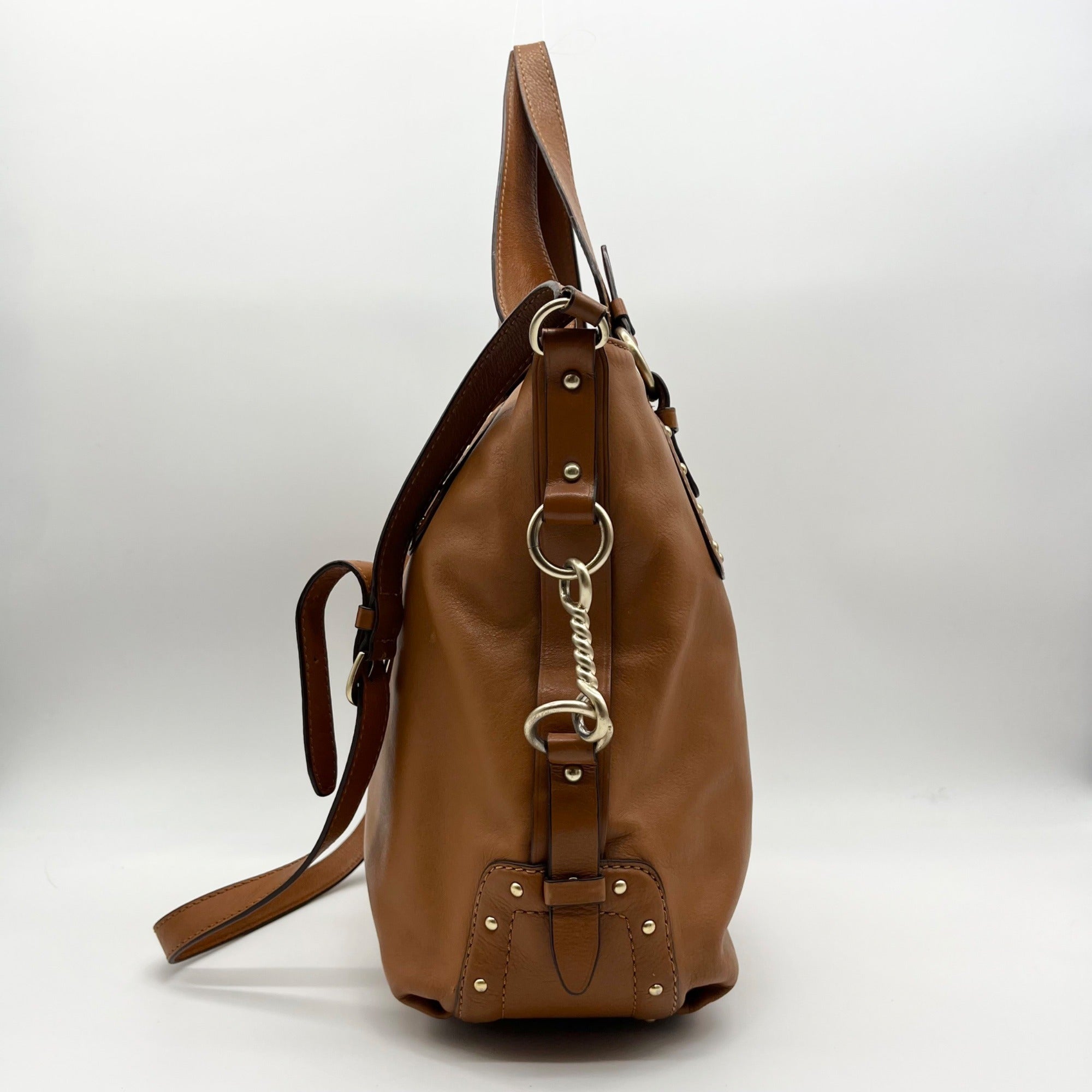 Michael Kors Brown Leather Big Valley North South Tote