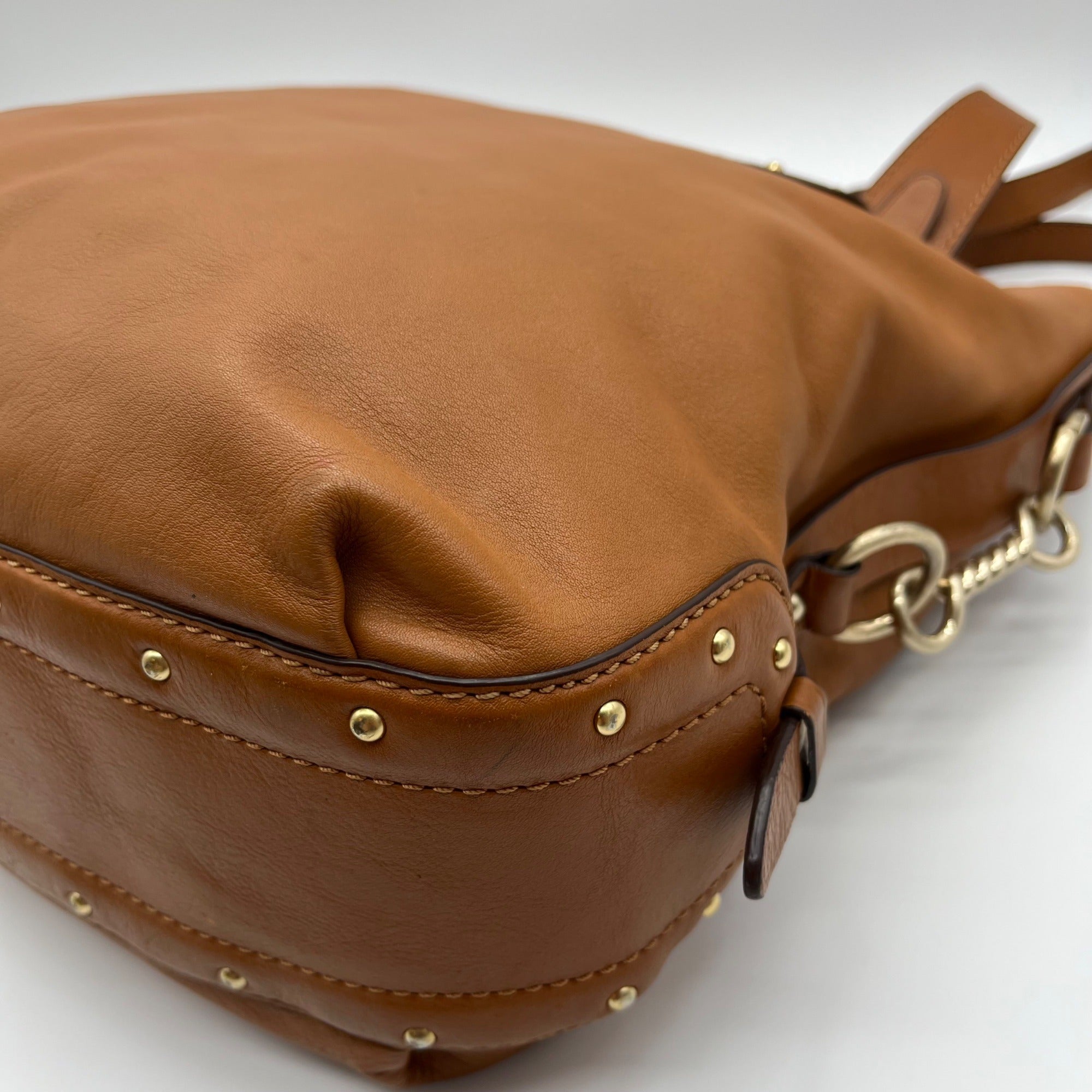 Michael Kors Brown Leather Big Valley North South Tote