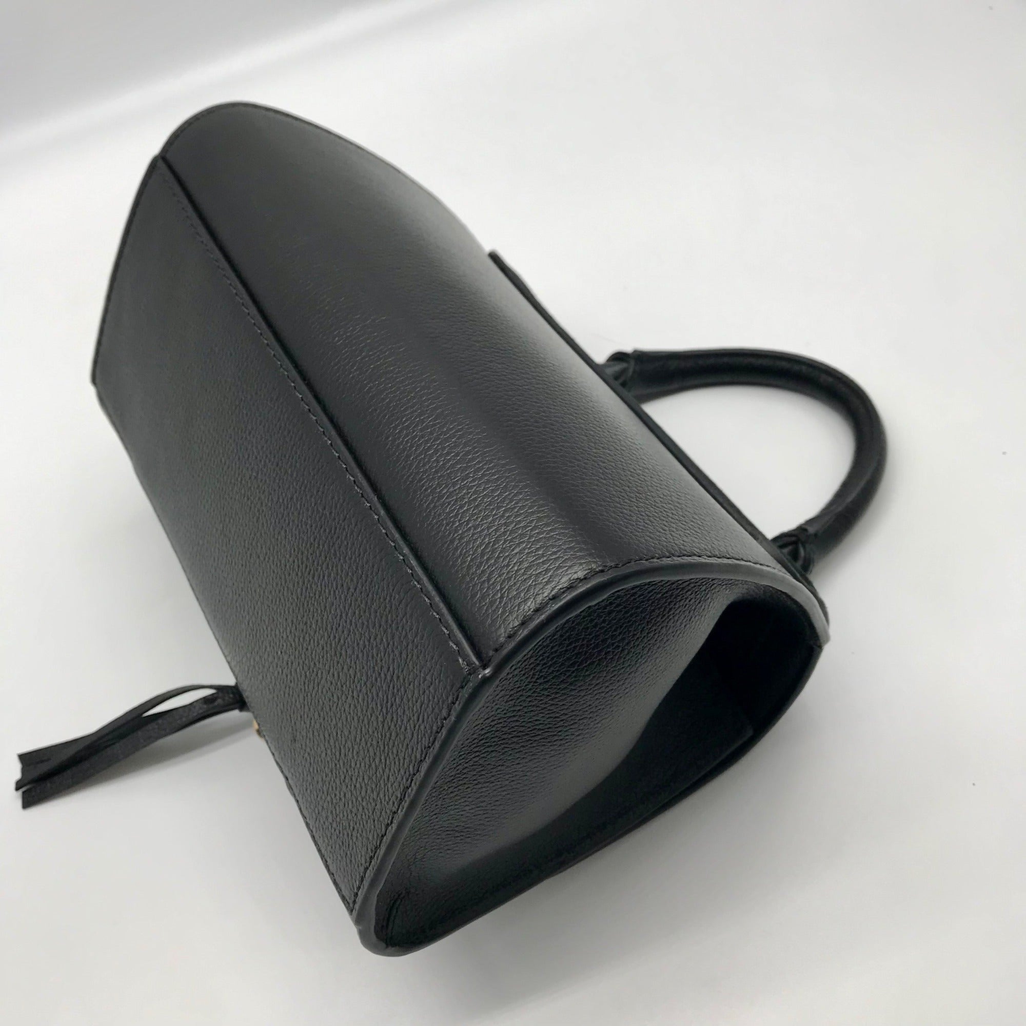 See by Chloé Joan Ladylike Black Leather &amp; Suede Top Handle Satchel