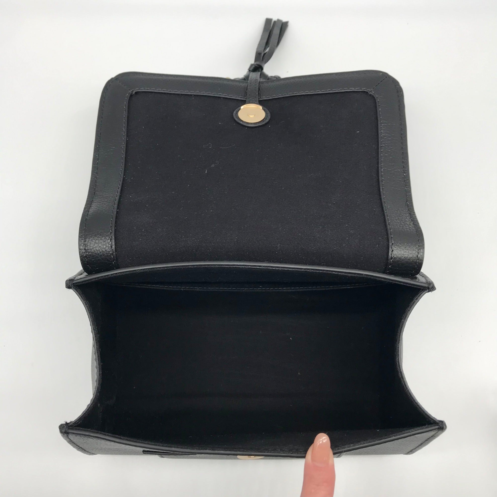 See by Chloé Joan Ladylike Black Leather &amp; Suede Top Handle Satchel
