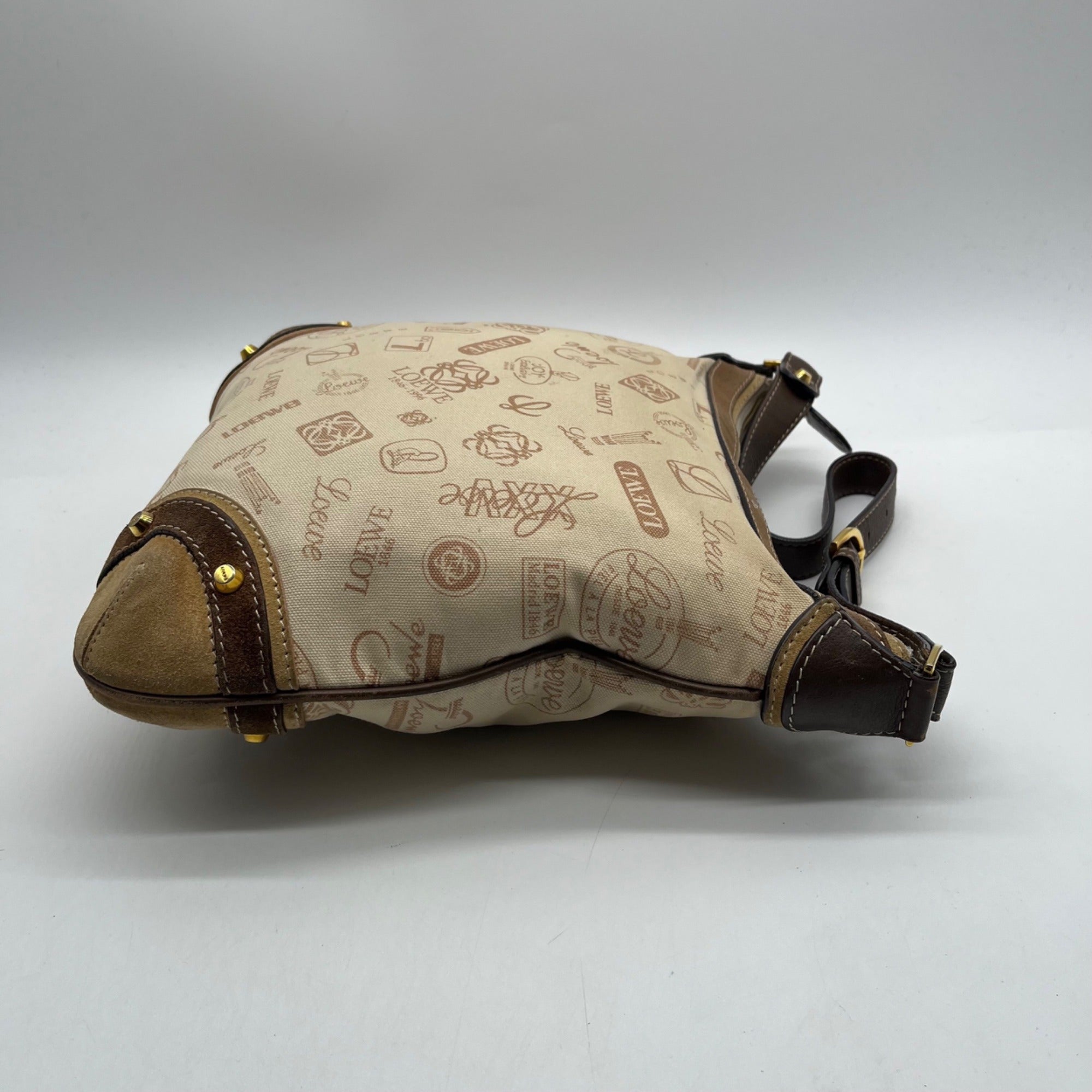 Loewe Tan Canvas Fabric Shoulder Bag