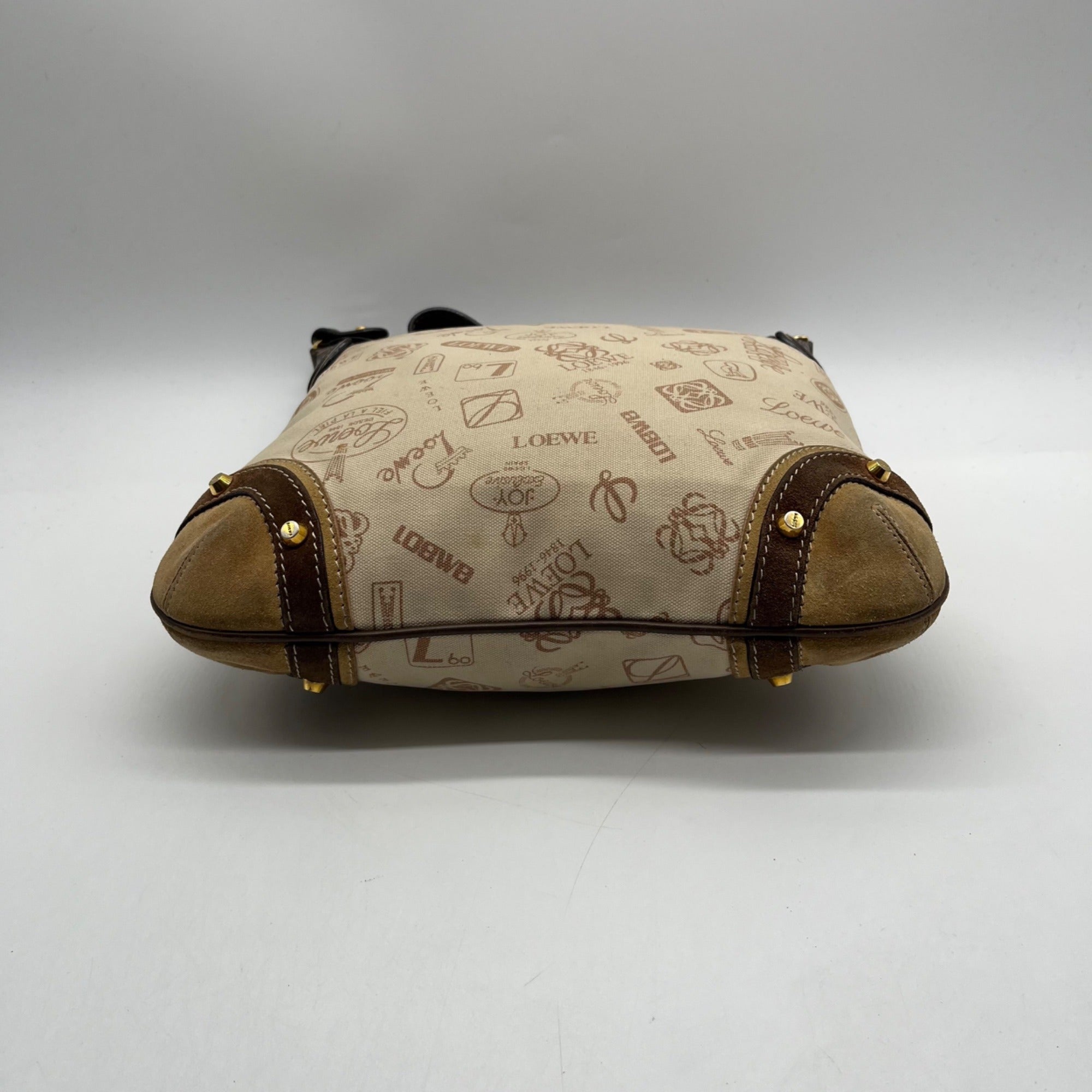 Loewe Tan Canvas Fabric Shoulder Bag