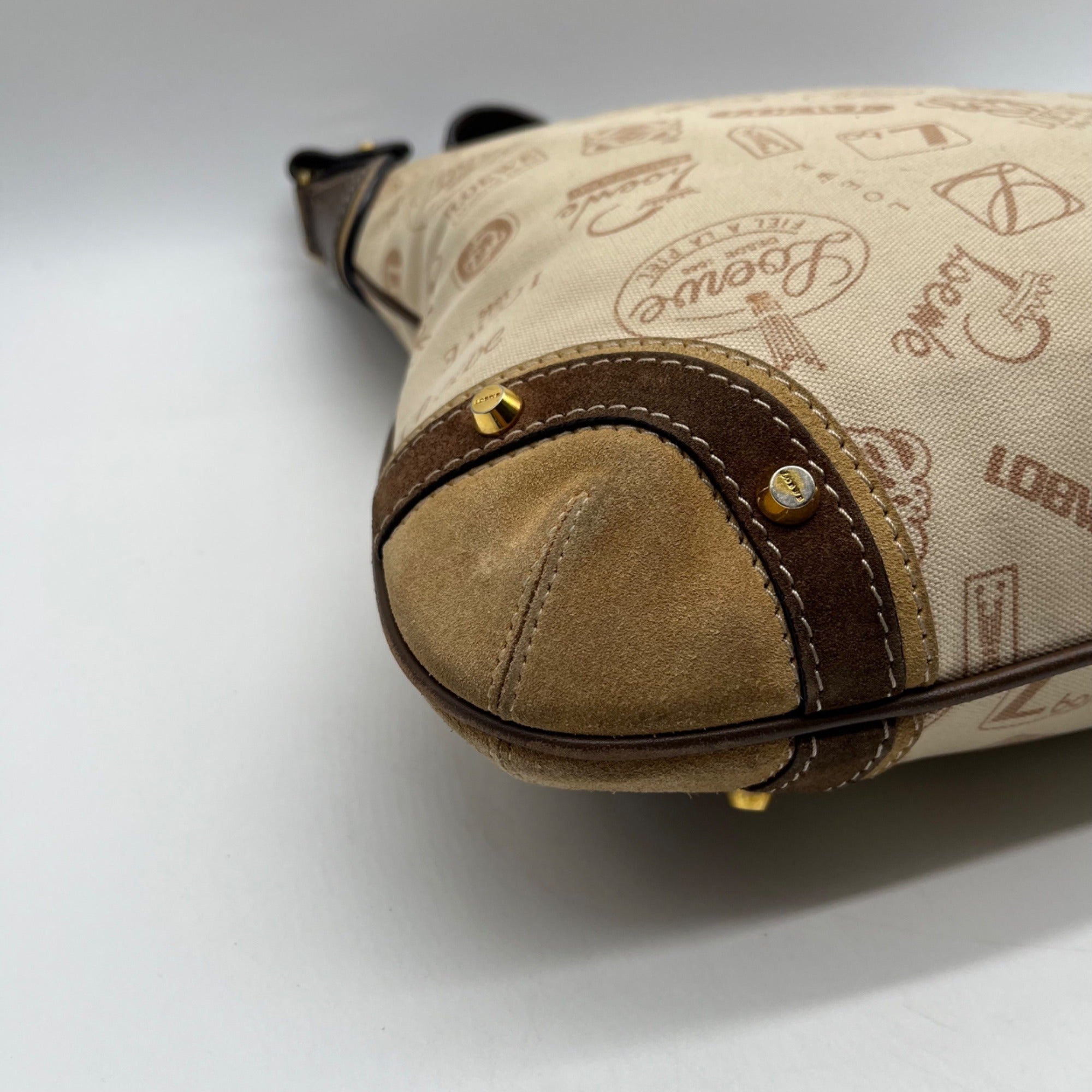 Loewe Tan Canvas Fabric Shoulder Bag