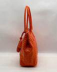 Brahmin Mango Orange Melbourne Leather Crooc Embossed Tonya Tote Bag