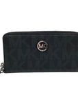 Michael Kors Black Monogram Canvas Fulton Wristlet