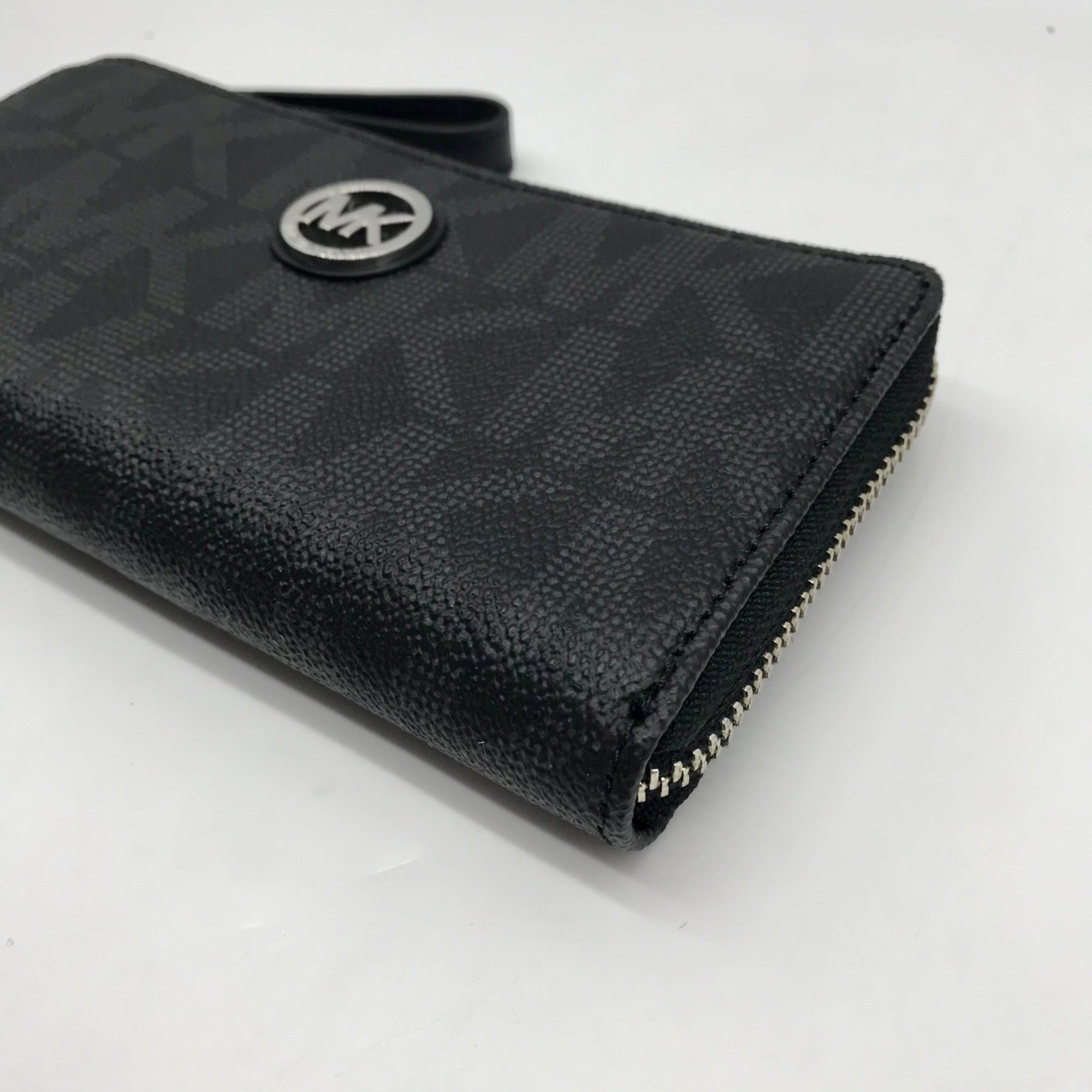 Michael Kors Black Monogram Canvas Fulton Wristlet