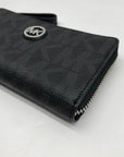 Michael Kors Black Monogram Canvas Fulton Wristlet