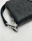 Michael Kors Black Monogram Canvas Fulton Wristlet
