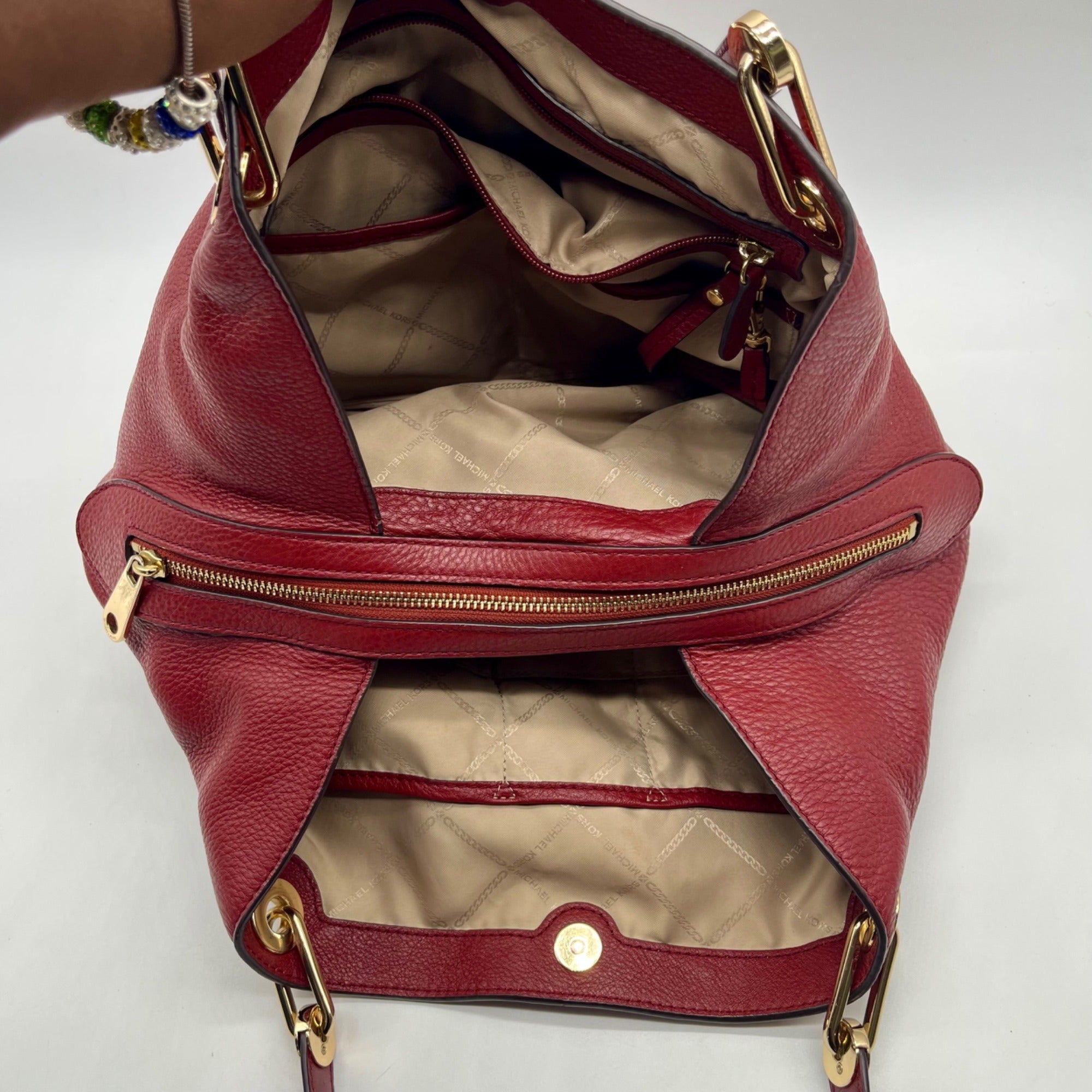 Michael Kors Red Leather Shoulder Bag