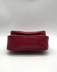 Badgley Mischka Deep Red Chevron-Quilted Faux Leather Shoulder Bag