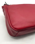 Badgley Mischka Deep Red Chevron-Quilted Faux Leather Shoulder Bag
