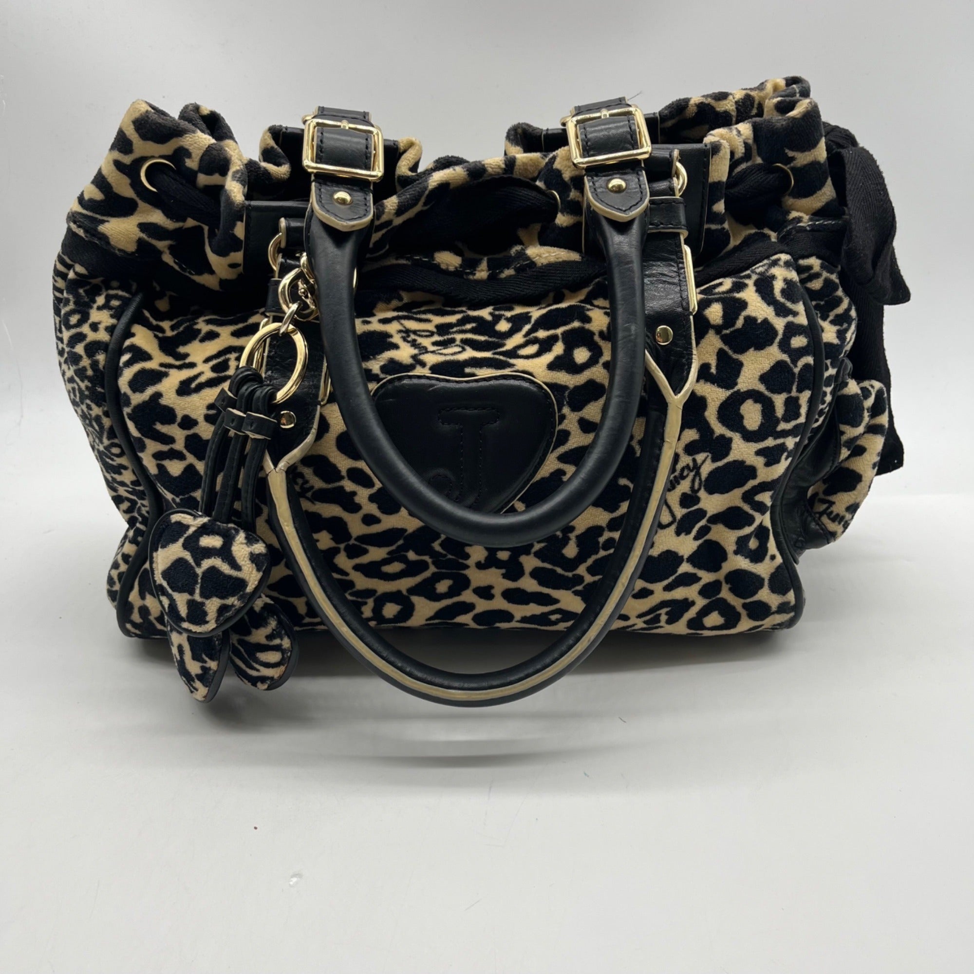 Juicy Couture Leopard Print Velvet Tote Bag