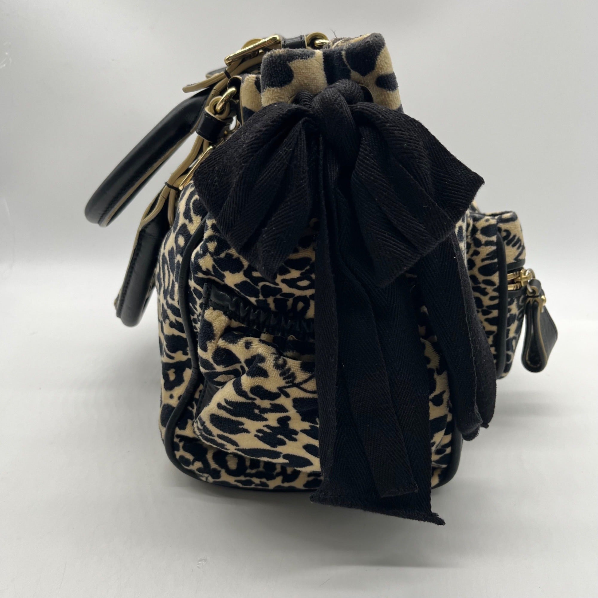 Juicy Couture Leopard Print Velvet Tote Bag