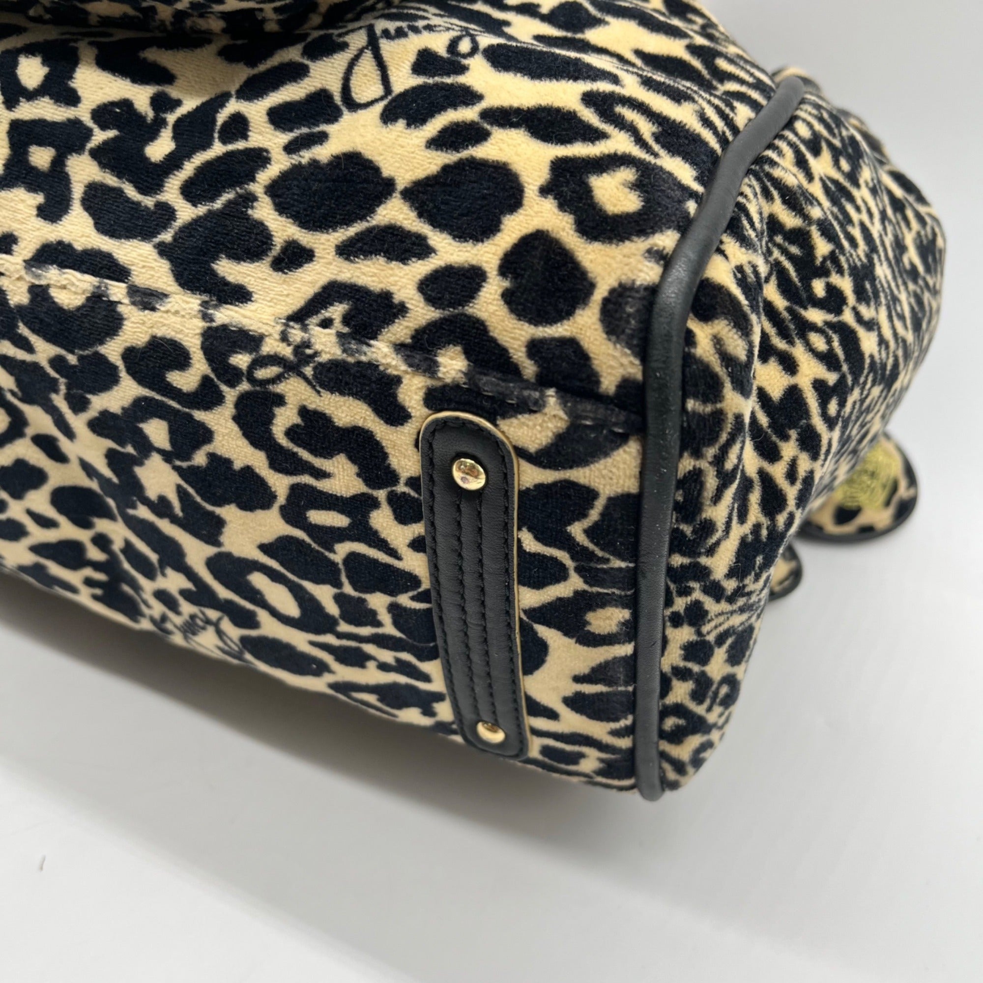 Juicy Couture Leopard Print Velvet Tote Bag