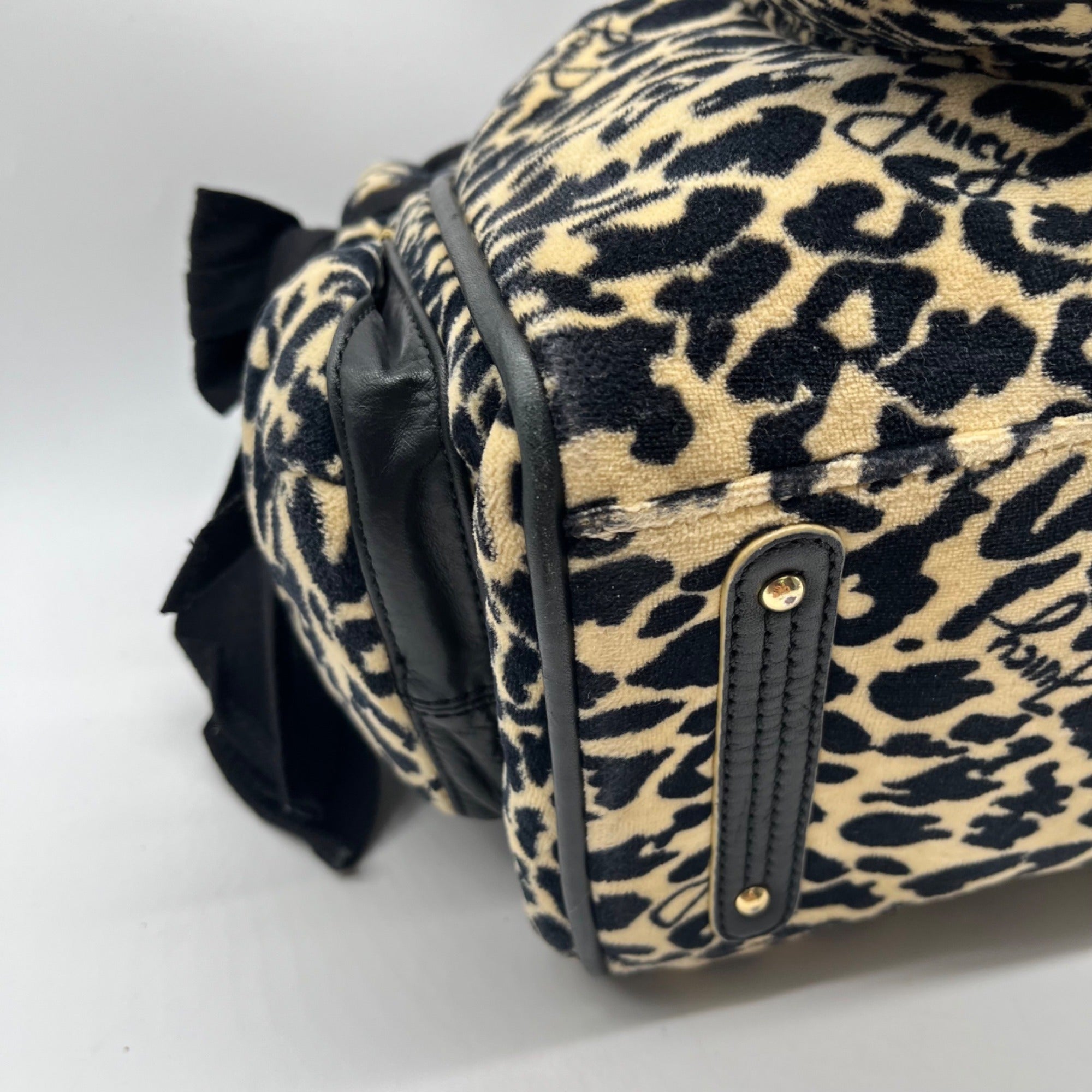 Juicy Couture Leopard Print Velvet Tote Bag