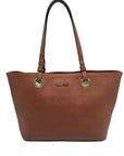 Calvin Klein Brown Saffiano Leather Tote Bag