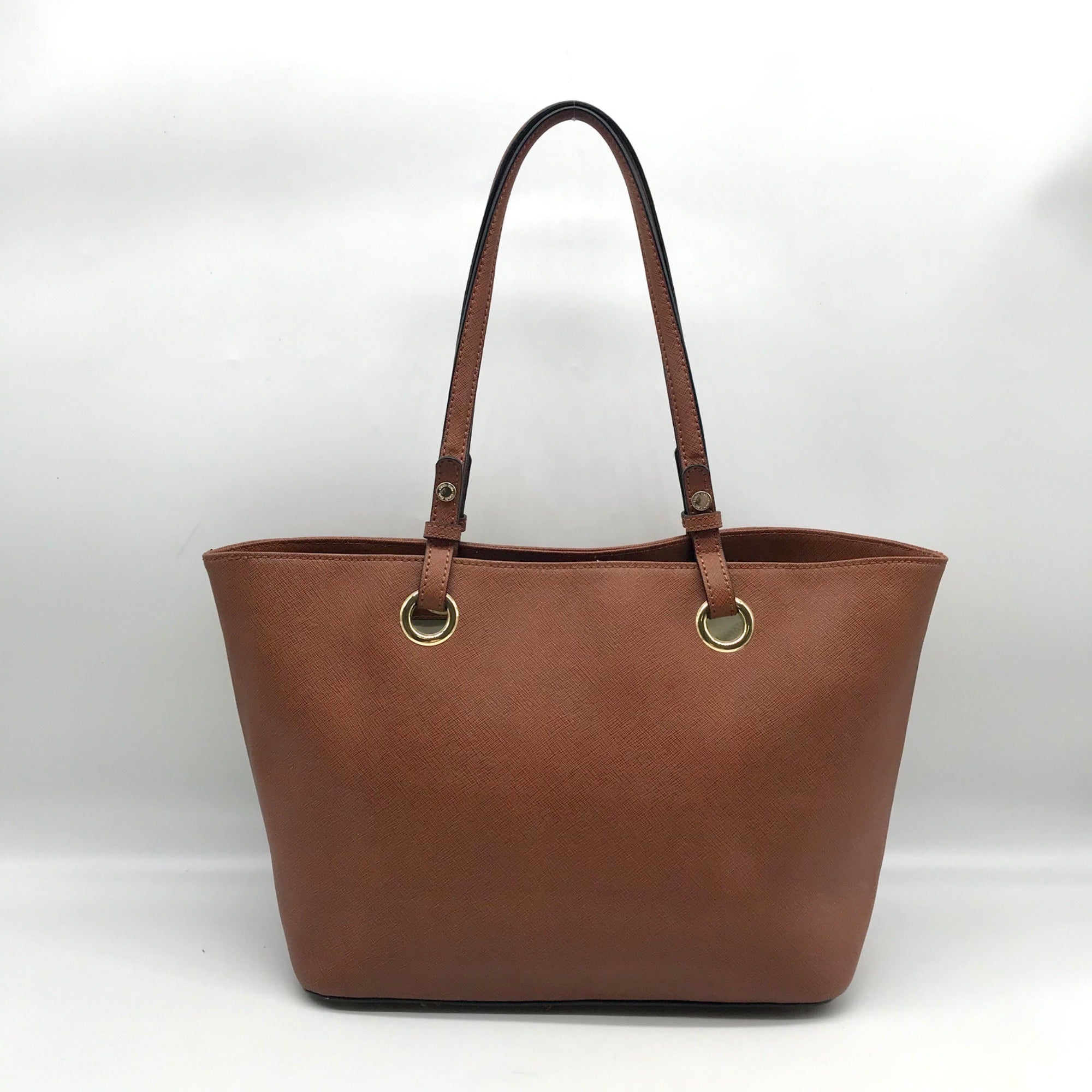 Calvin Klein Brown Saffiano Leather Tote Bag