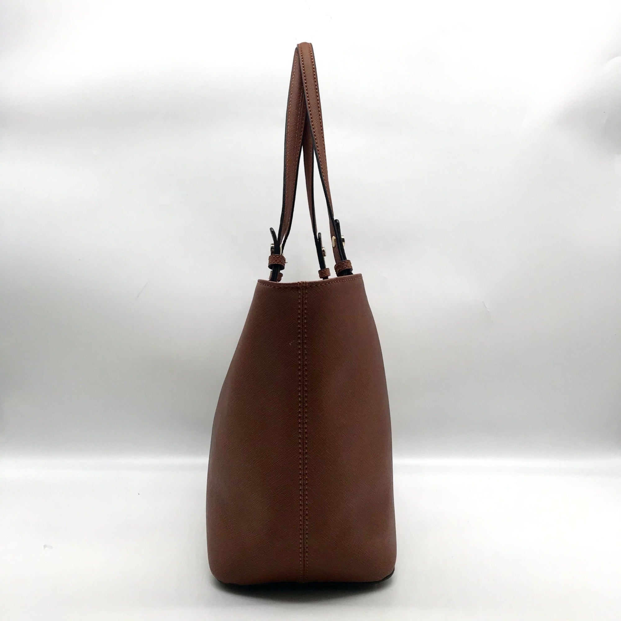 Calvin Klein Brown Saffiano Leather Tote Bag