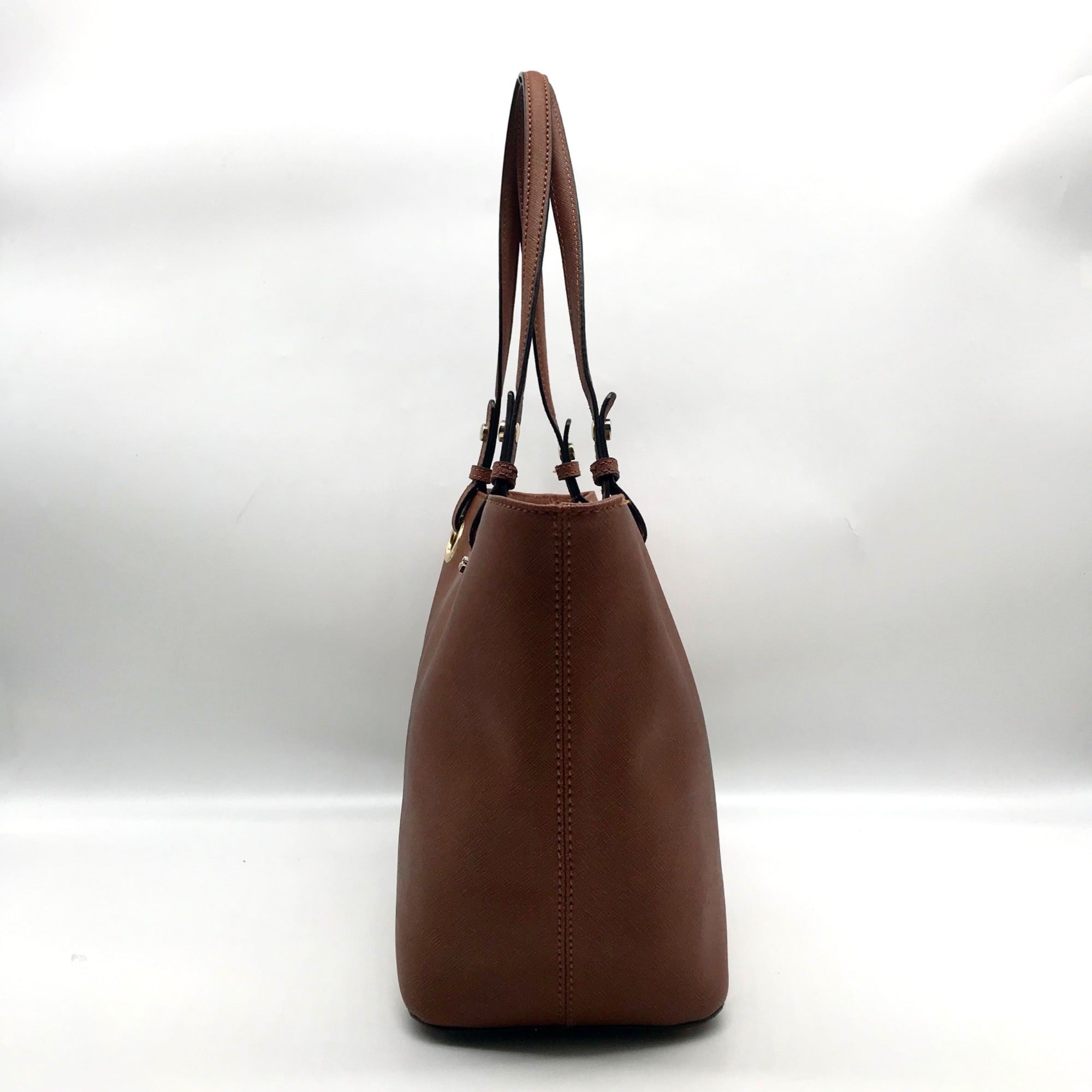 Calvin Klein Brown Saffiano Leather Tote Bag