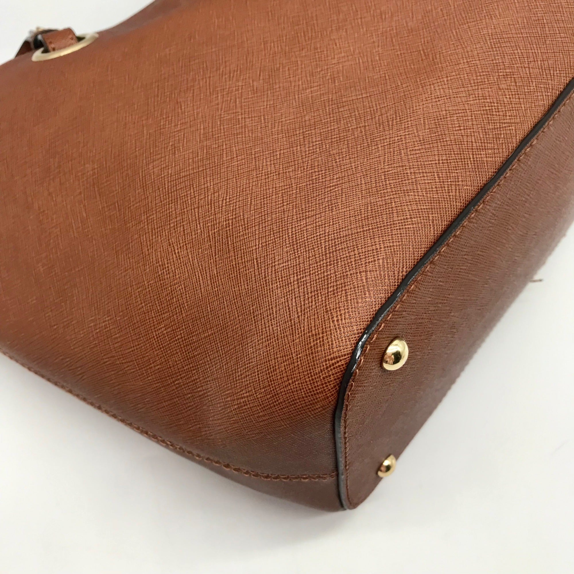 Calvin Klein Brown Saffiano Leather Tote Bag