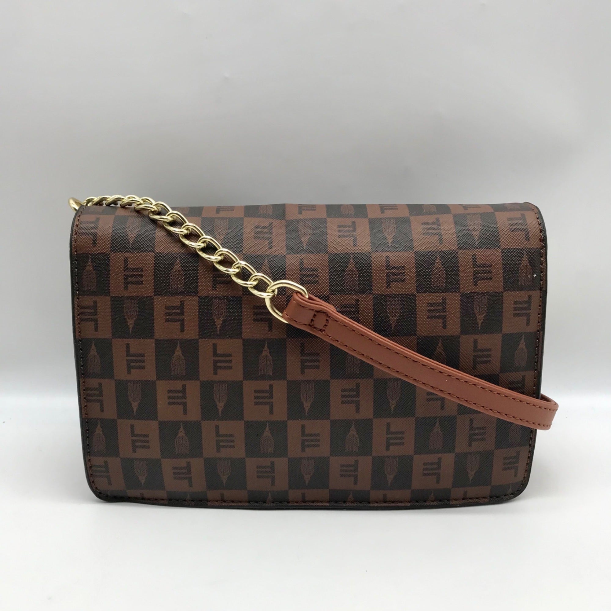 London Fog Brown Faux Leather Marci Crossbody