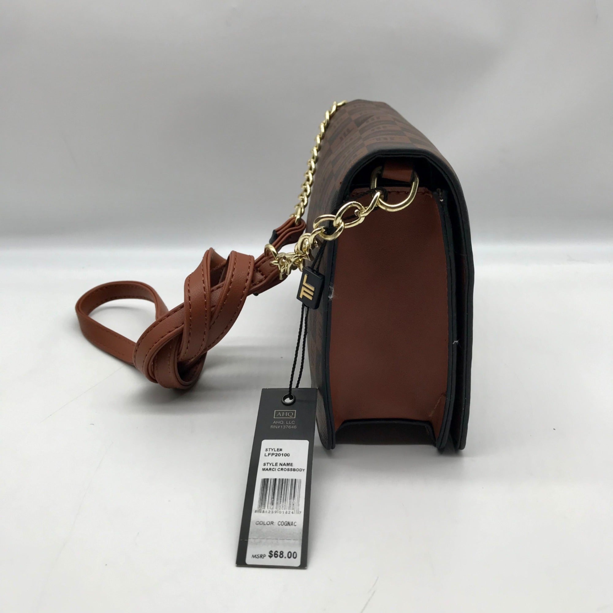 London Fog Brown Faux Leather Marci Crossbody
