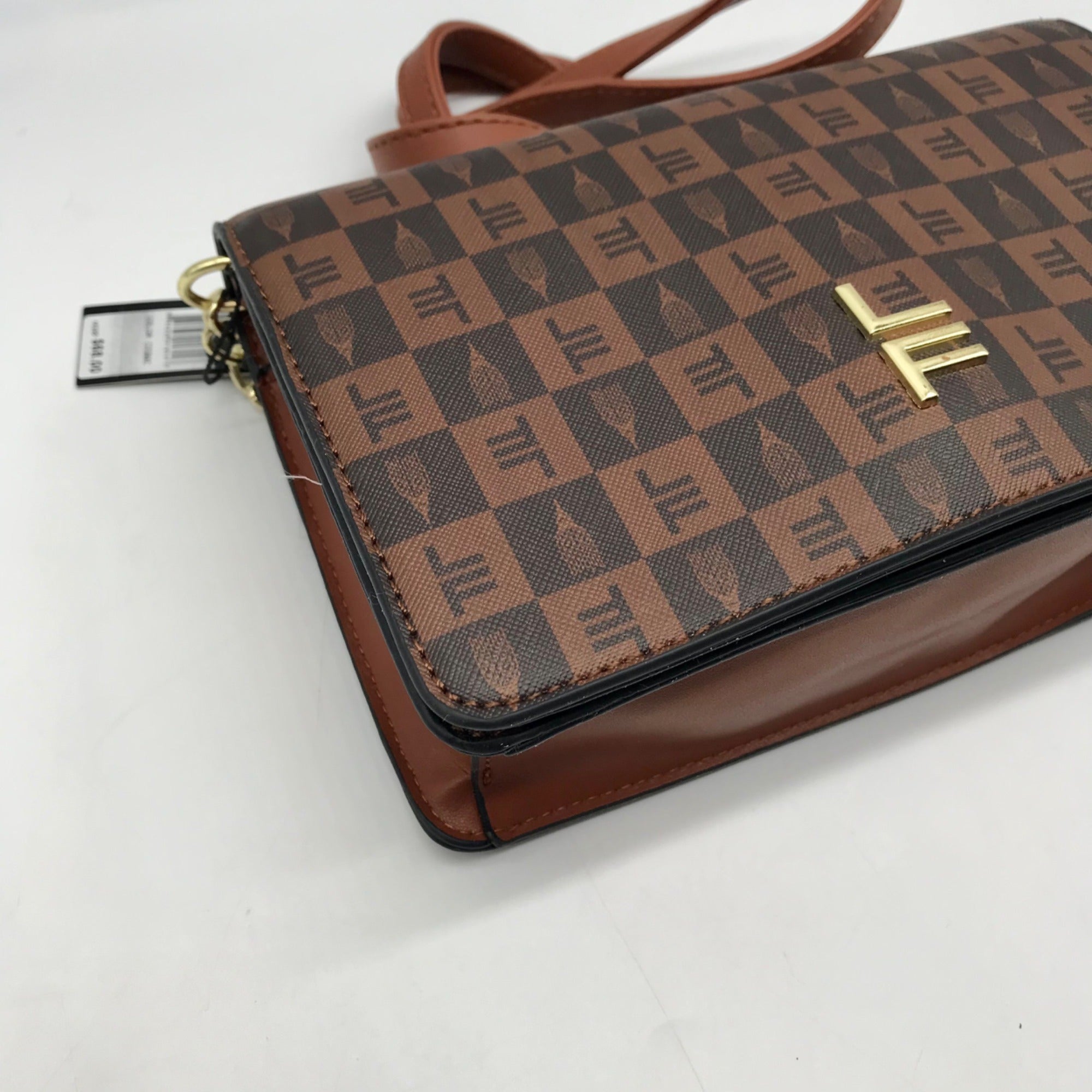 London Fog Brown Faux Leather Marci Crossbody