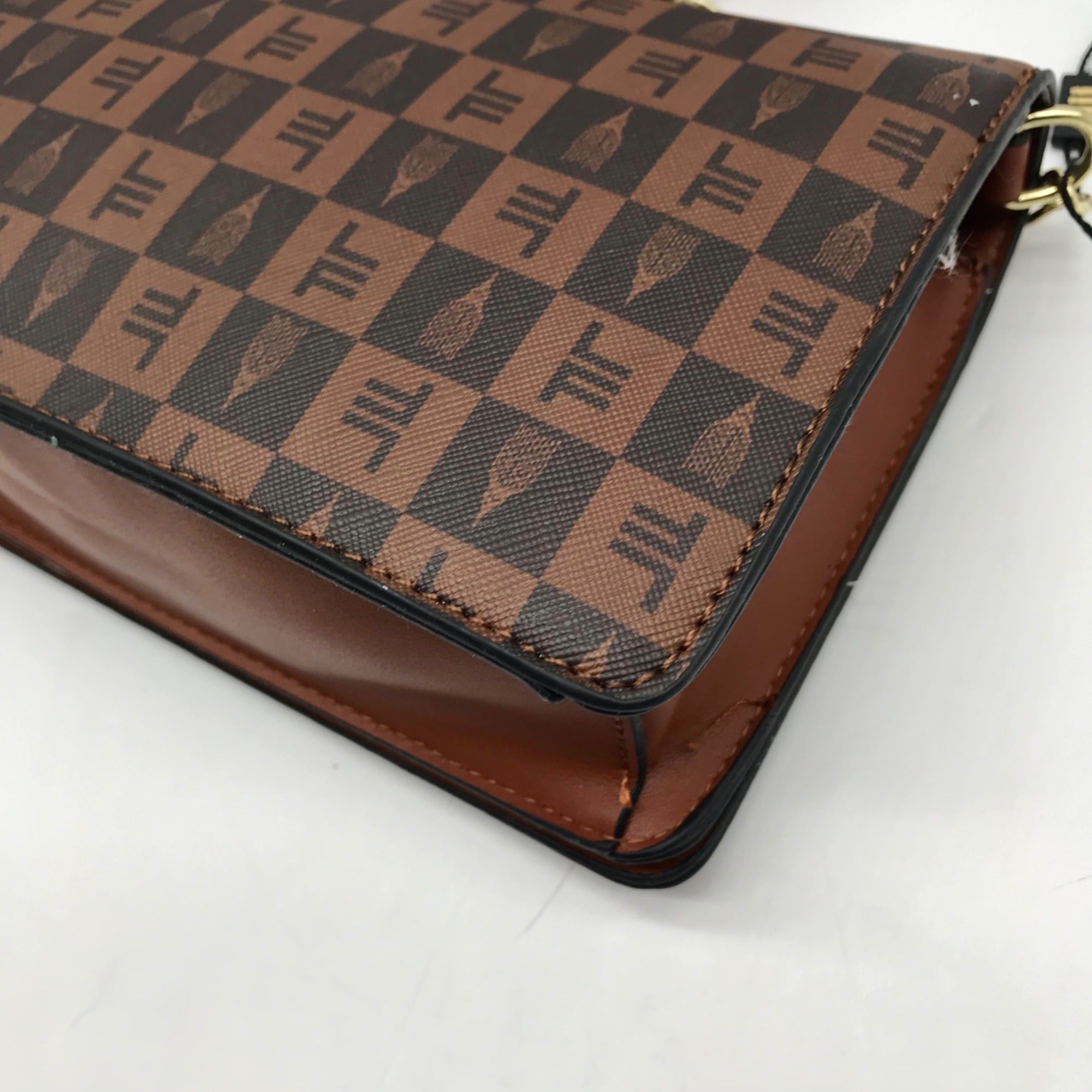 London Fog Brown Faux Leather Marci Crossbody