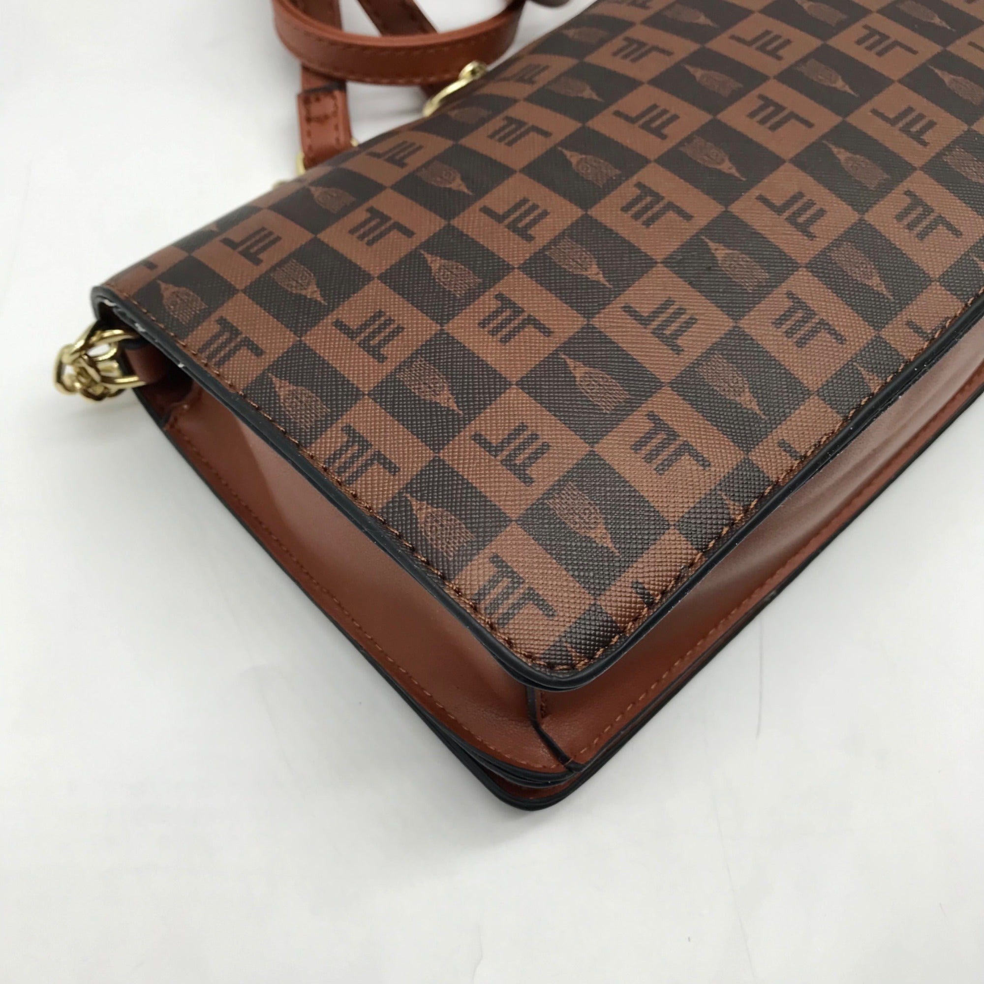 London Fog Brown Faux Leather Marci Crossbody