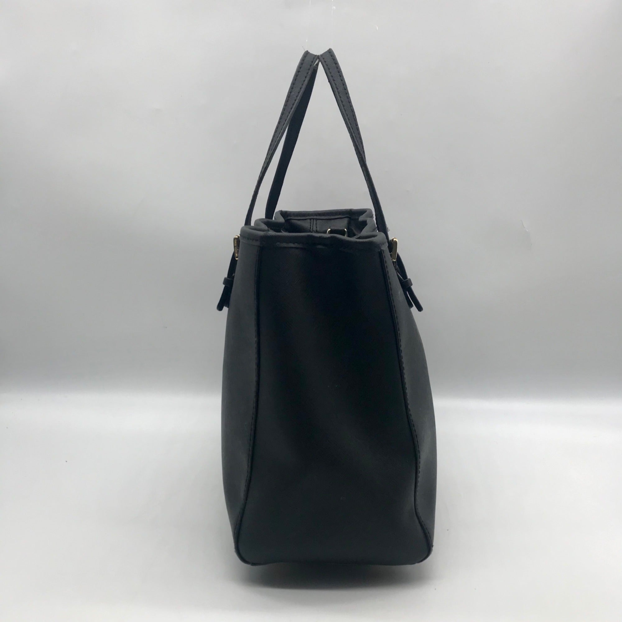 Michael Kors Black Saffiano Leather Jet Set Large Shoulder Bag