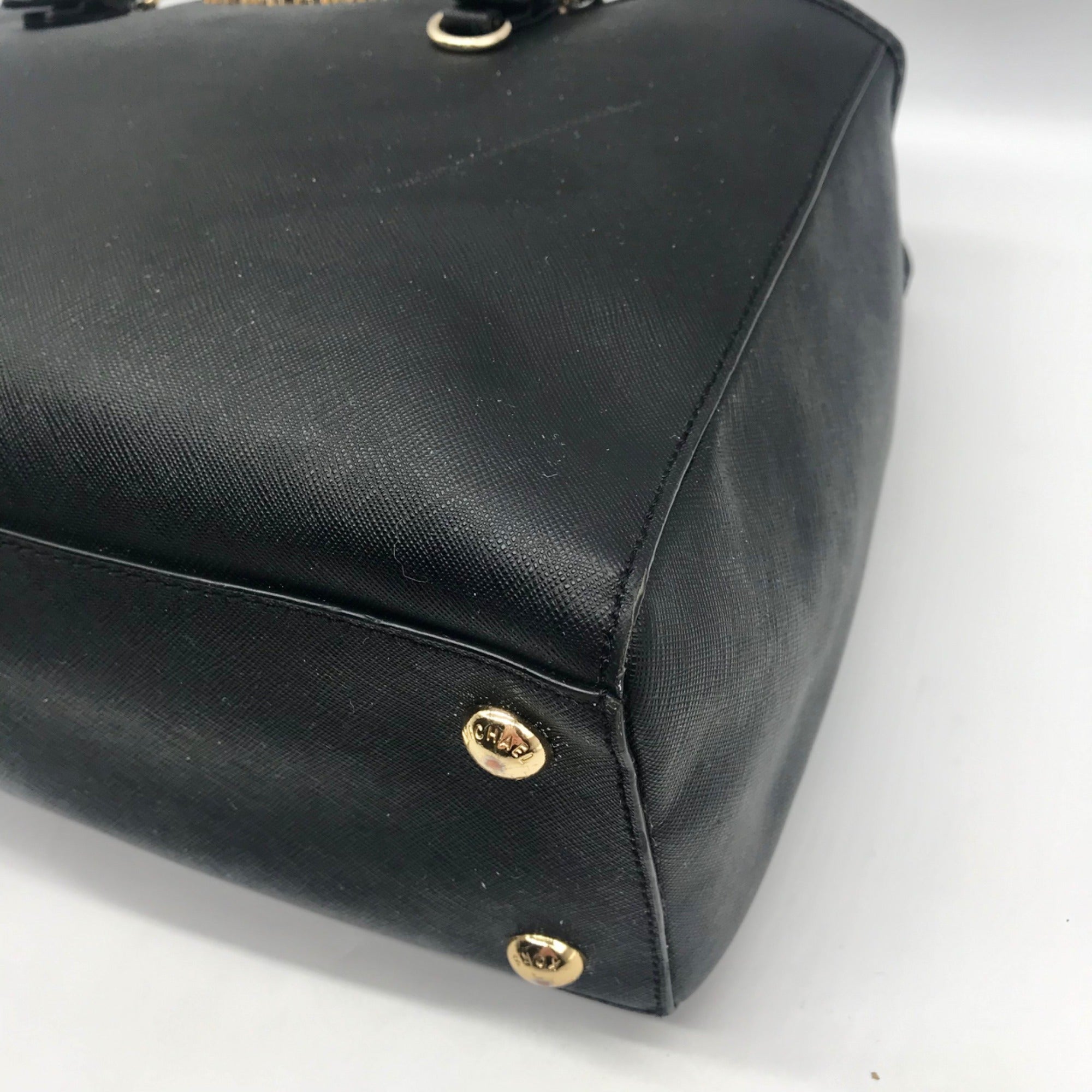 Michael Kors Black Saffiano Leather Jet Set Large Shoulder Bag