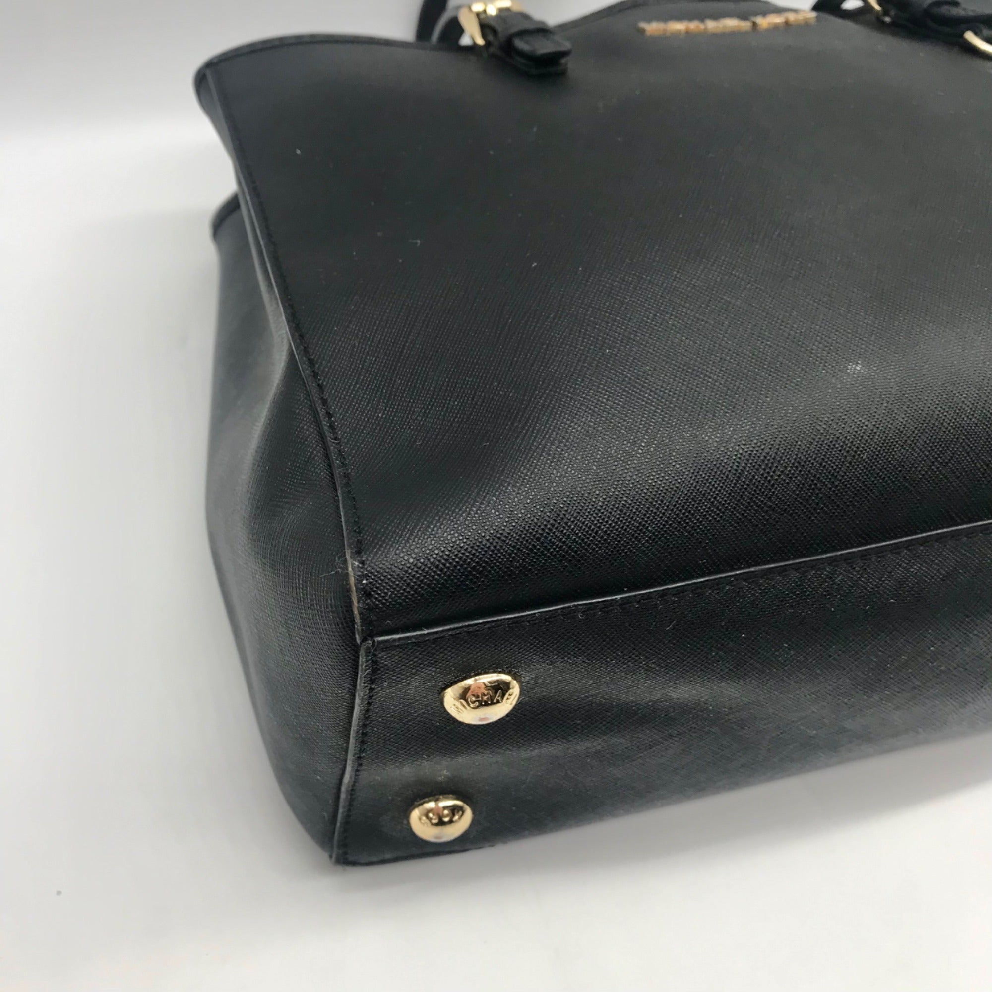 Michael Kors Black Saffiano Leather Jet Set Large Shoulder Bag