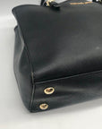 Michael Kors Black Saffiano Leather Jet Set Large Shoulder Bag