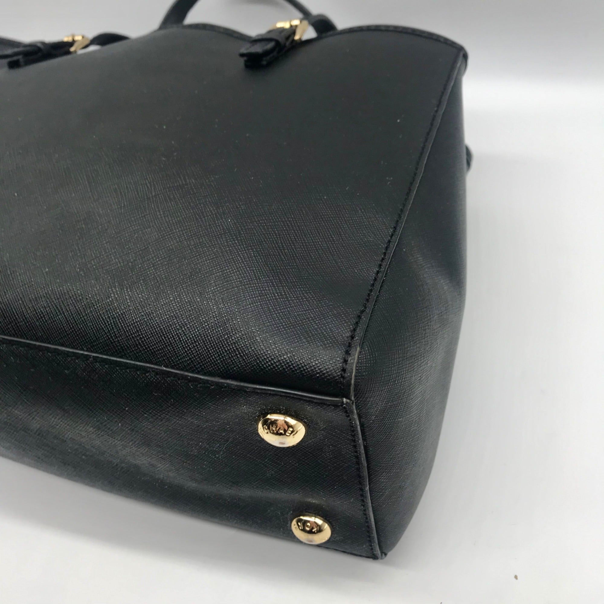 Michael Kors Black Saffiano Leather Jet Set Large Shoulder Bag