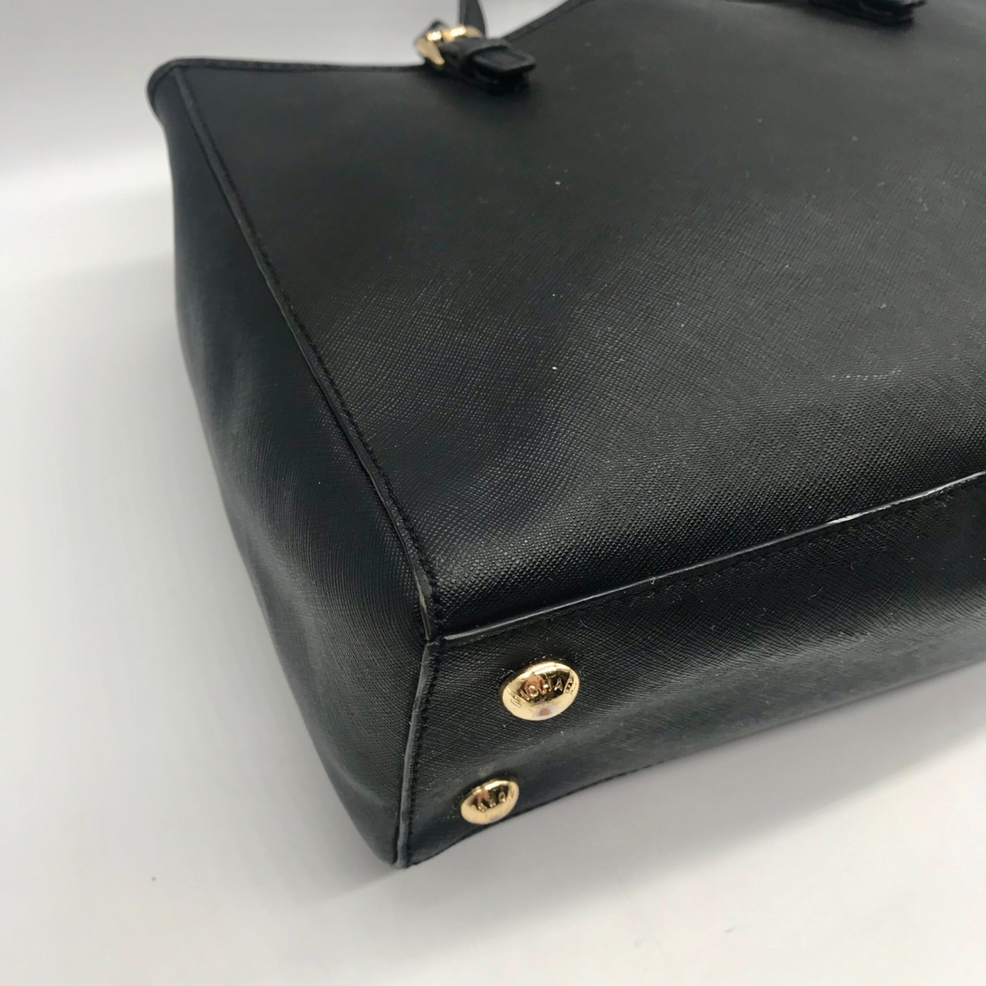 Michael Kors Black Saffiano Leather Jet Set Large Shoulder Bag