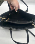 Michael Kors Black Saffiano Leather Jet Set Large Shoulder Bag
