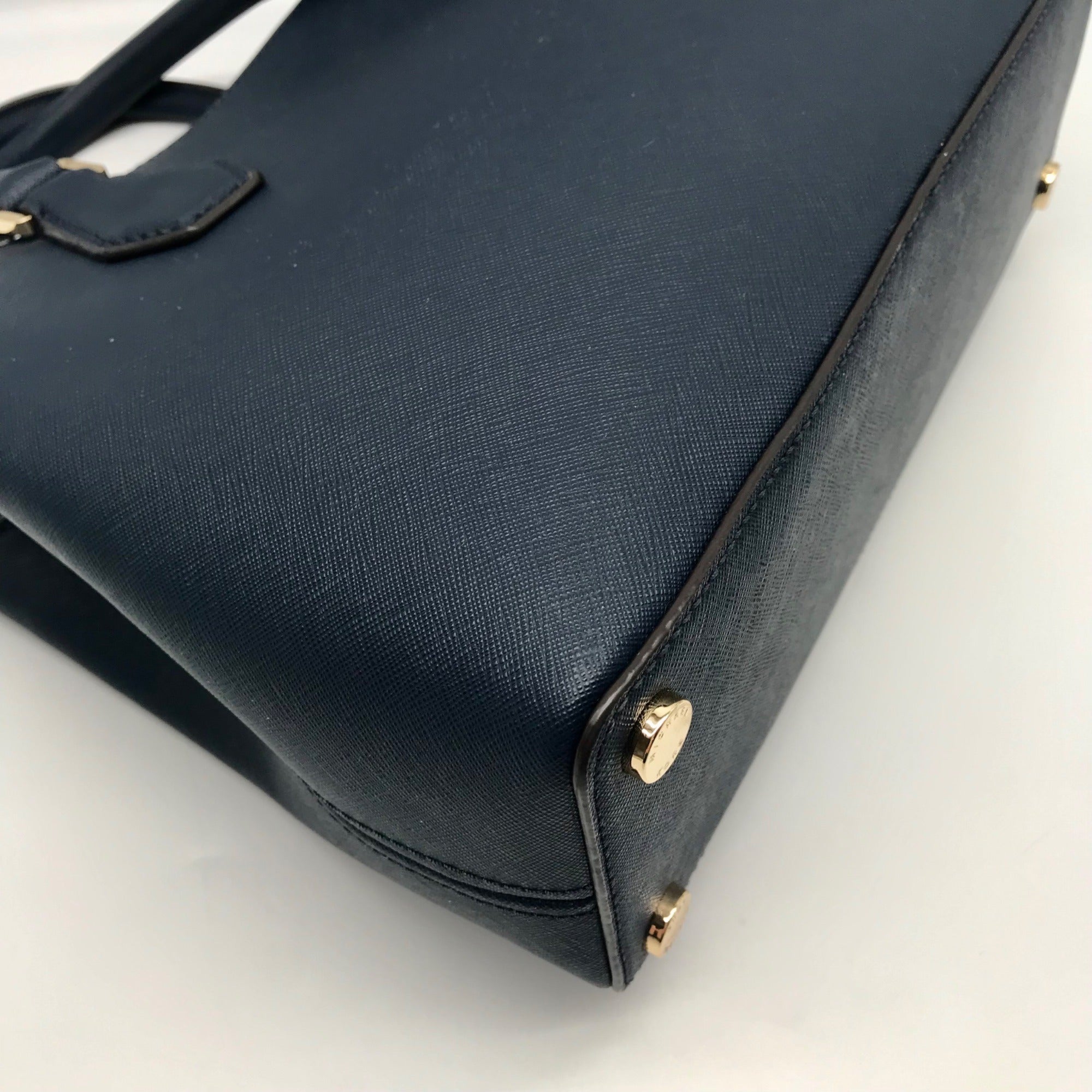 Michael Kors Blue Saffiano Leather Camille Crossbody Satchel